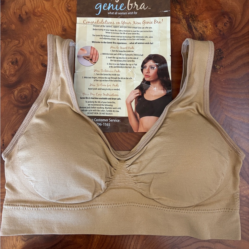 Tan Seamless Wireless Bra with Wide Straps